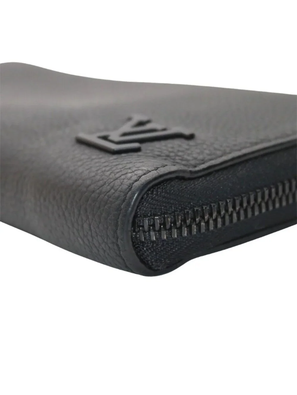 Louis Vuitton Wallet Leather Aerogram Zippy Horizontal Noir Black Zip Around